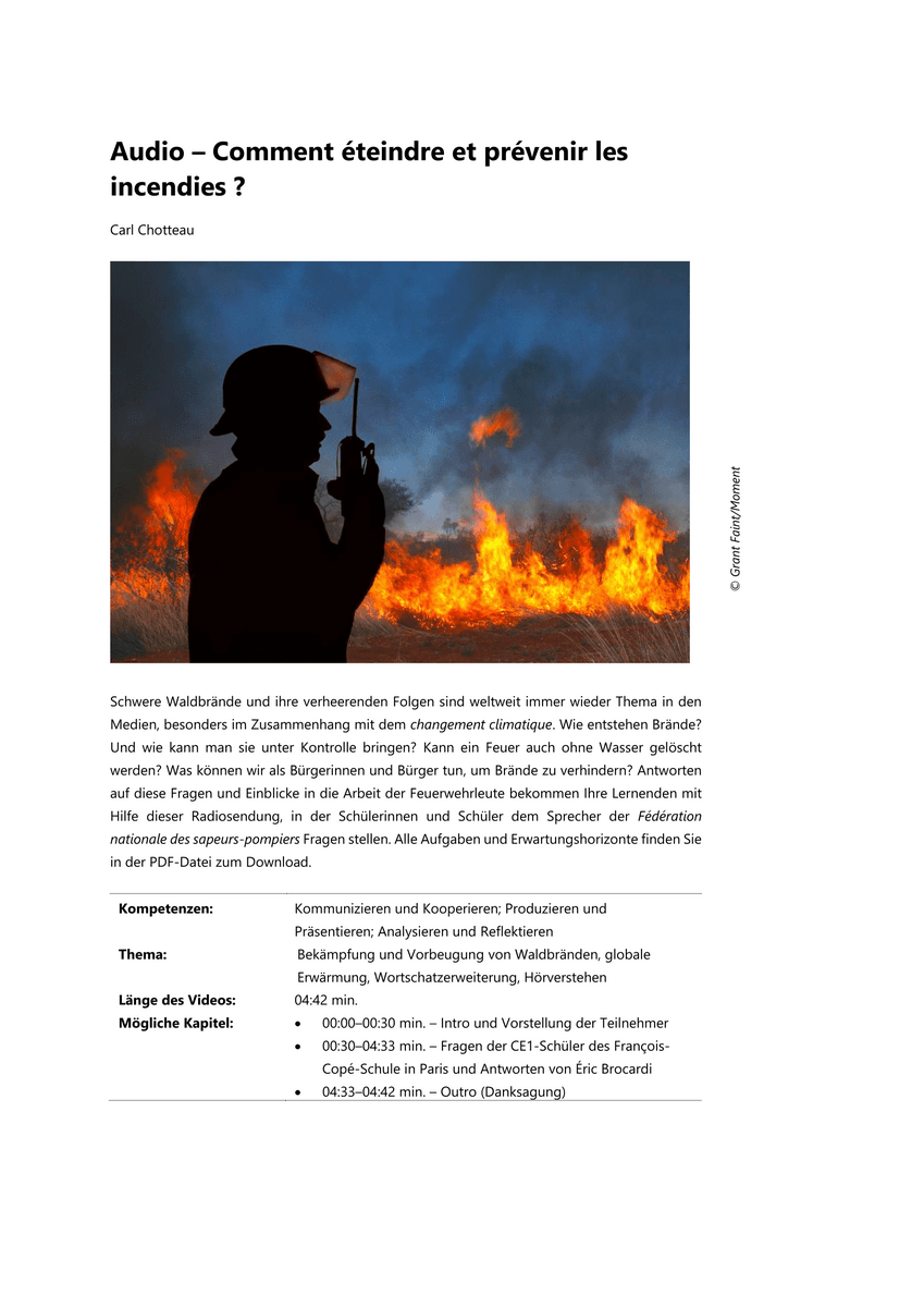 Audio – Comment éteindre et prévenir les incendies ?