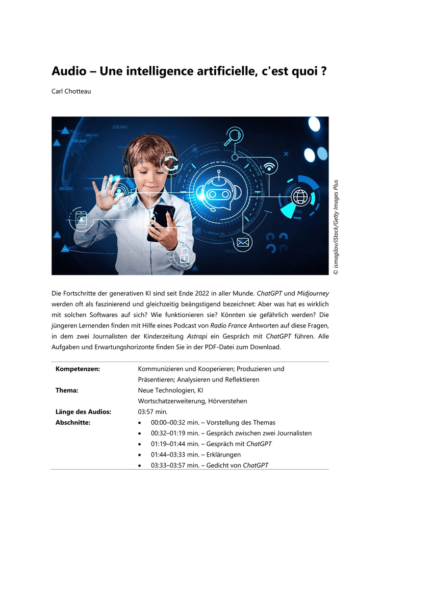 Audio - Une intelligence artificielle, c'est quoi ?