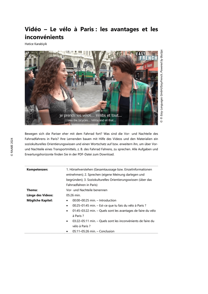 Vidéo – Le vélo à Paris : les avantages et les inconvénients