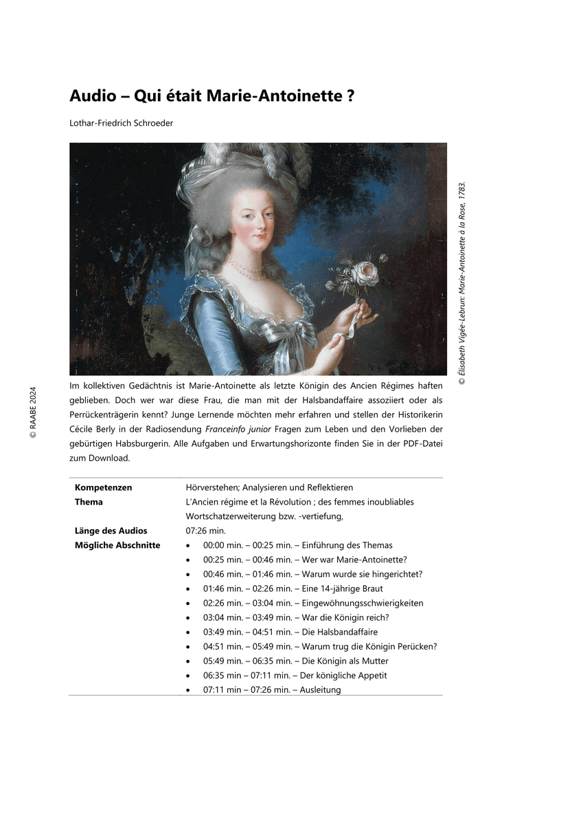 Audio – Qui était Marie-Antoinette ?