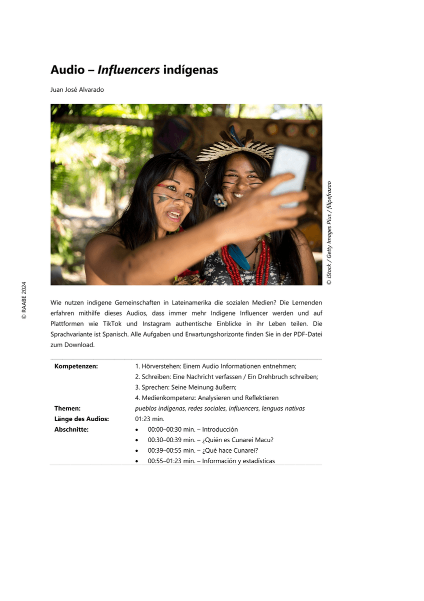 Audio – Influencers indígenas