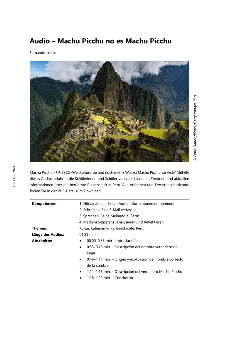 Audio – Machu Picchu no es Machu Picchu