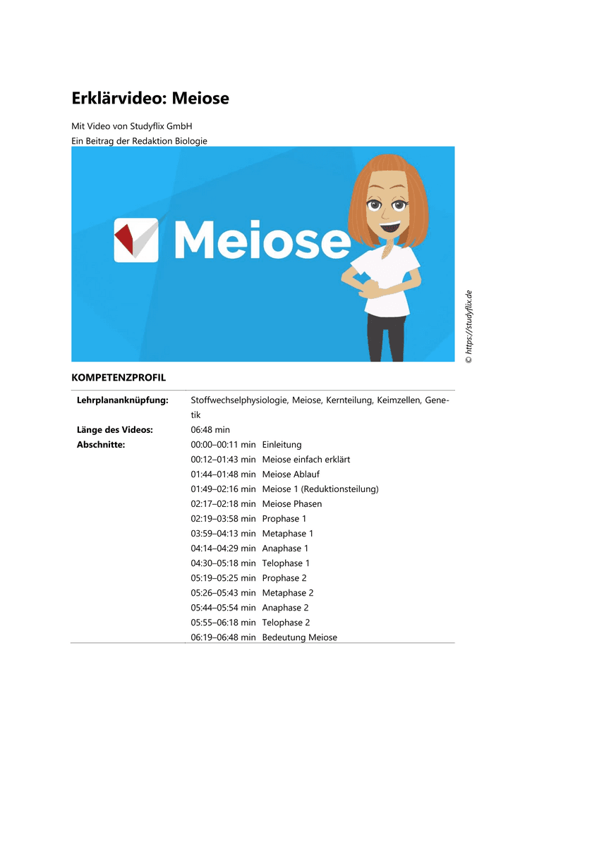 Lernen & Üben: Meiose