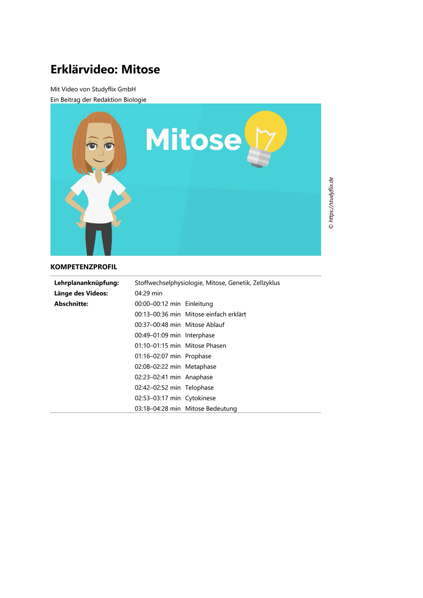 Lernen & Üben: Mitose