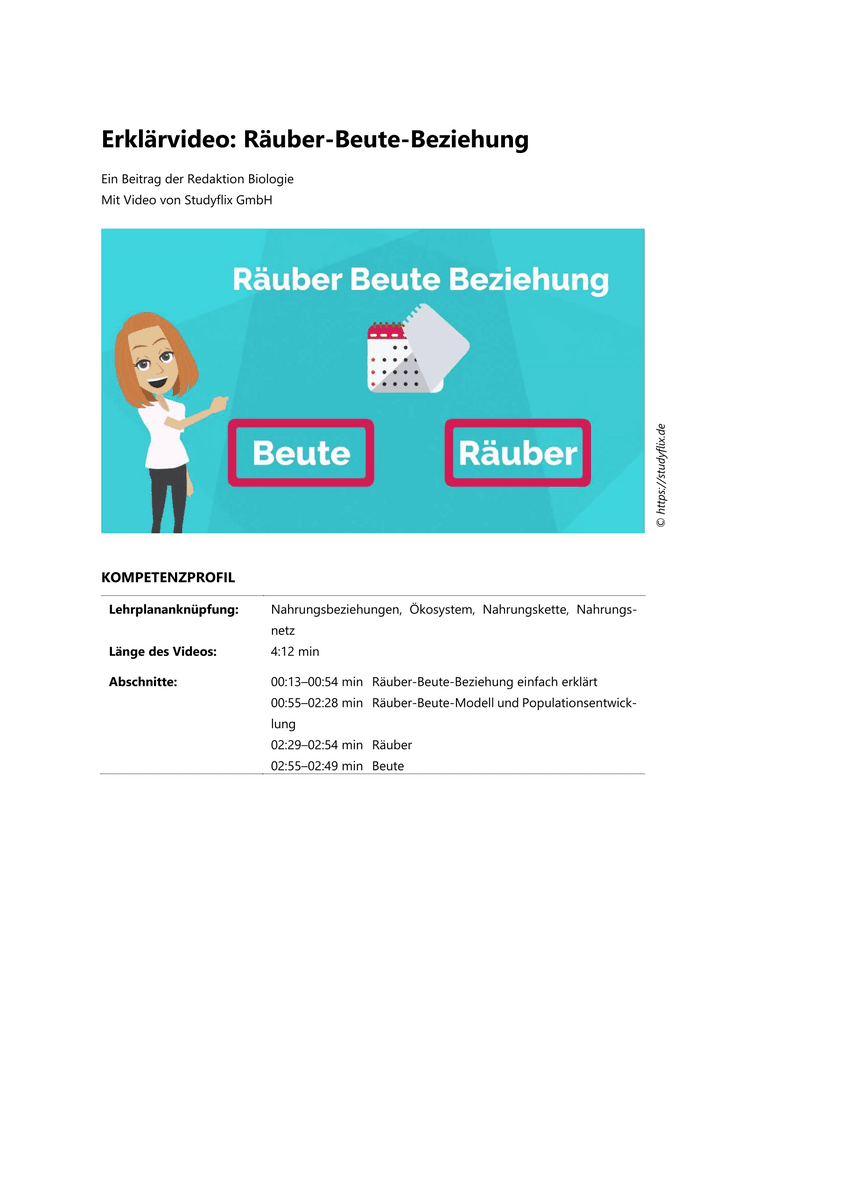 Erklärvideo: Räuber-Beute-Beziehung
