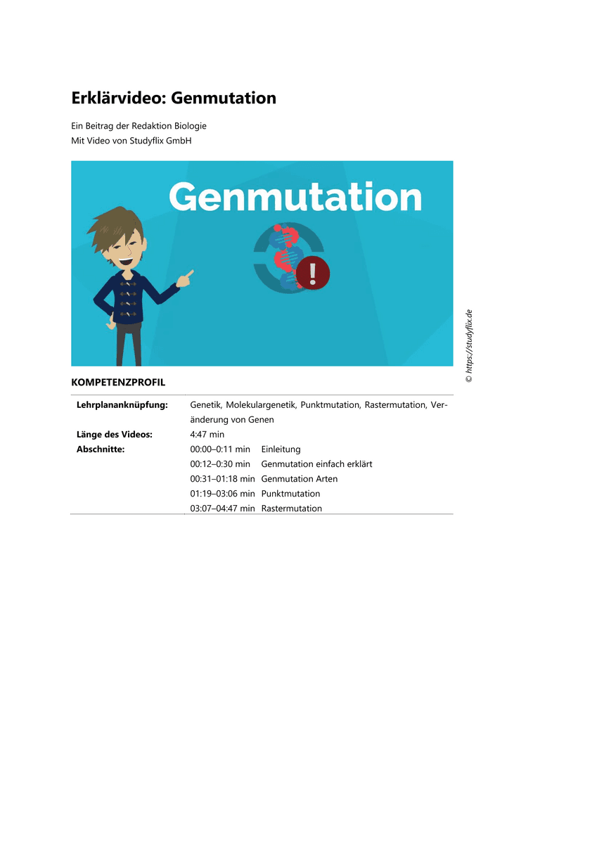 Lernen & Üben: Genmutation
