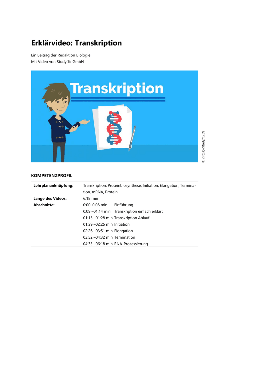Lernen & Üben: Transkription