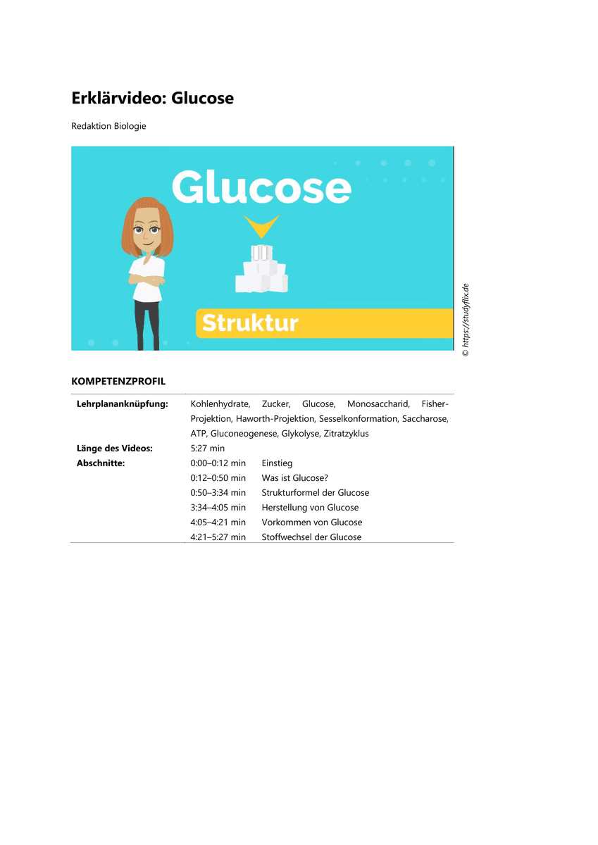 Lernen & Üben: Glucose