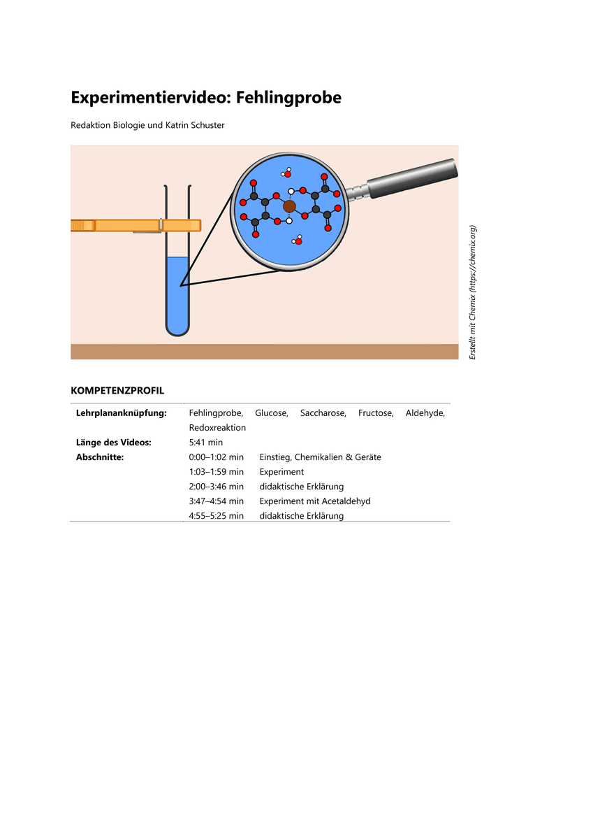 Experiment: Fehlingprobe