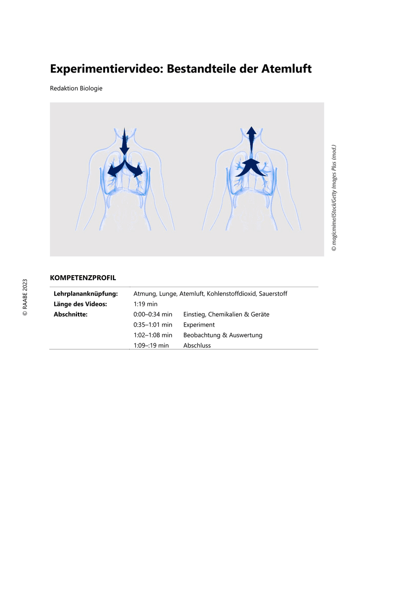 Experiment: Bestandteile der Atemluft