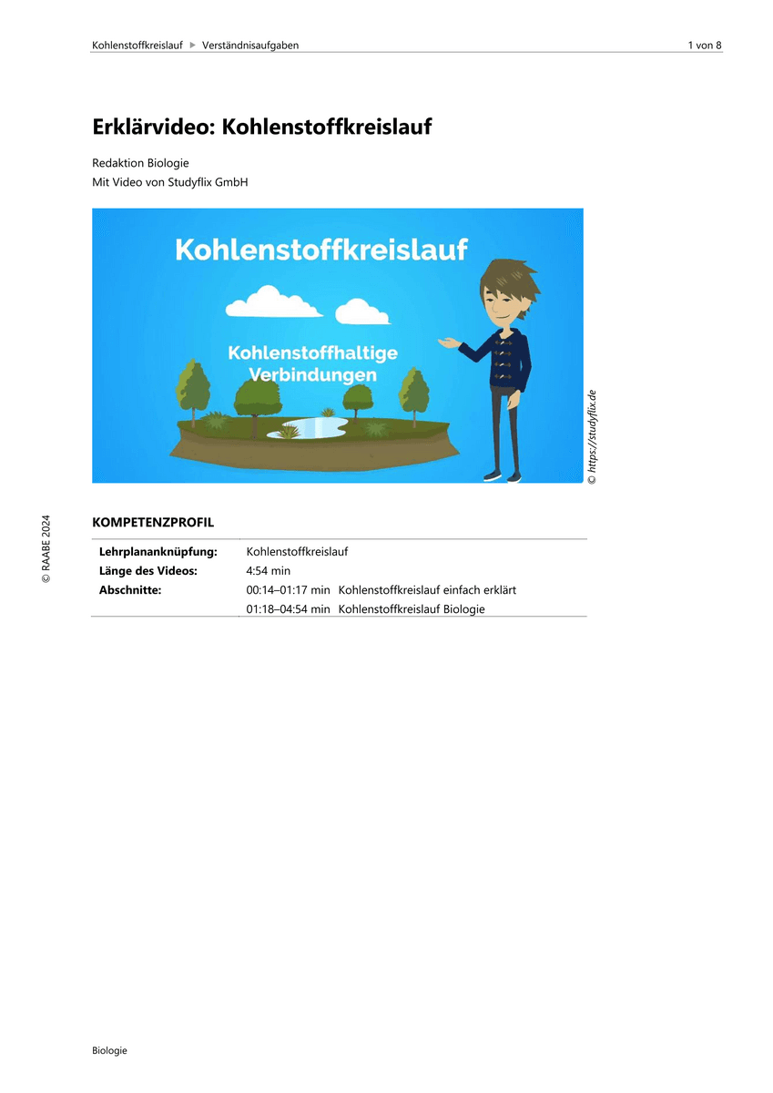 Lernen & Üben: Kohlenstoffkreislauf
