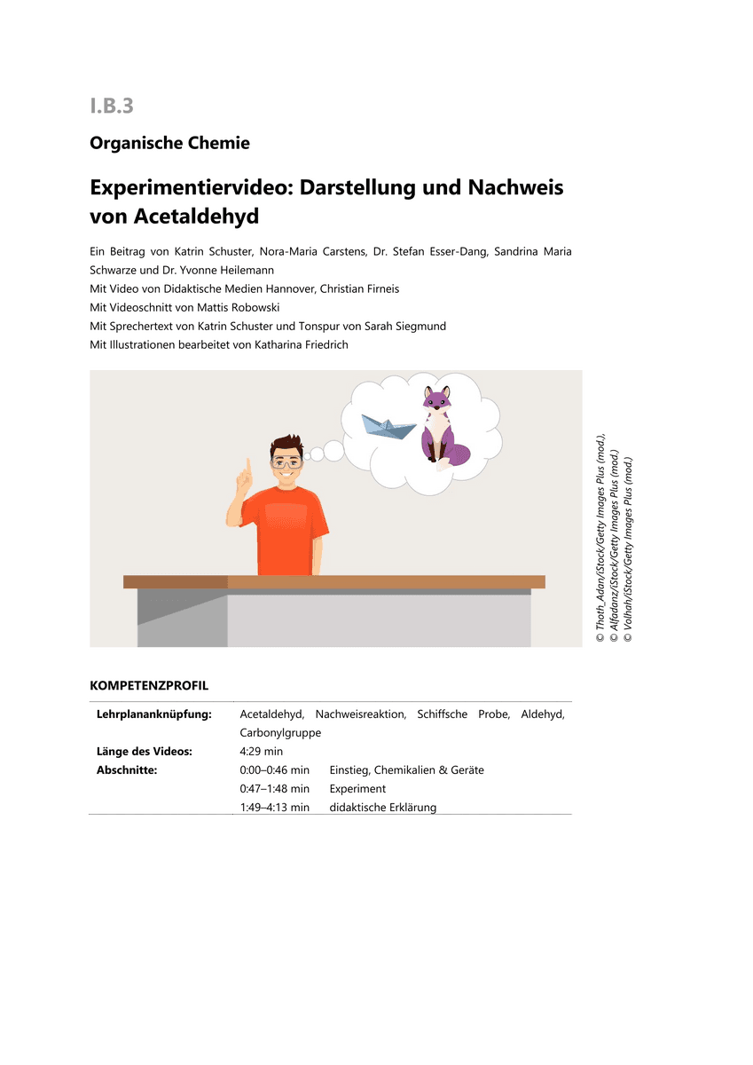 Experimentiervideo: Darstellung und Nachweis von Acetaldehyd