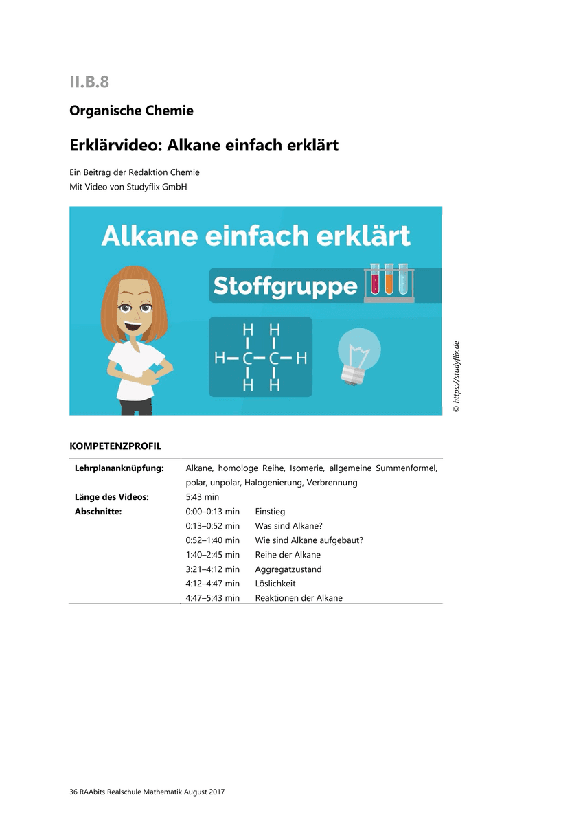 Erklärvideo: Alkane einfach erklärt