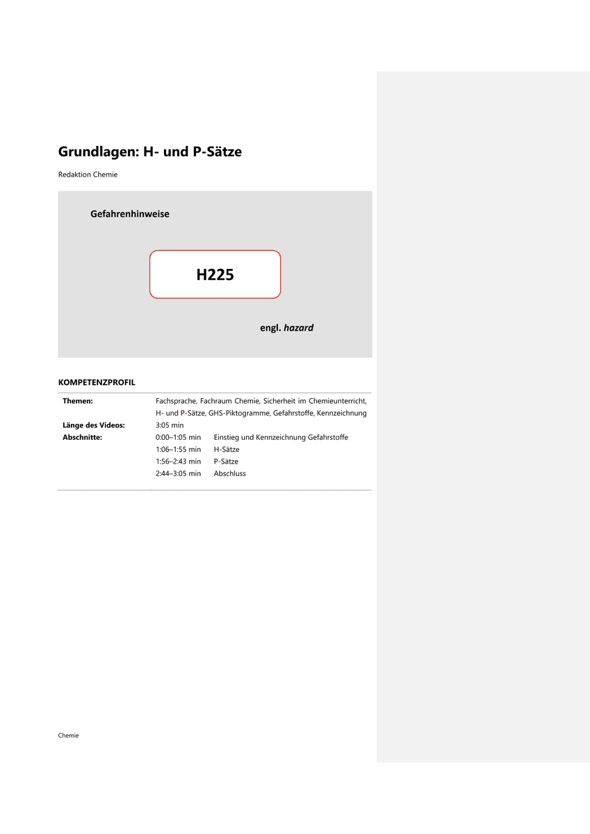 Grundlagen: H- und P-Sätze