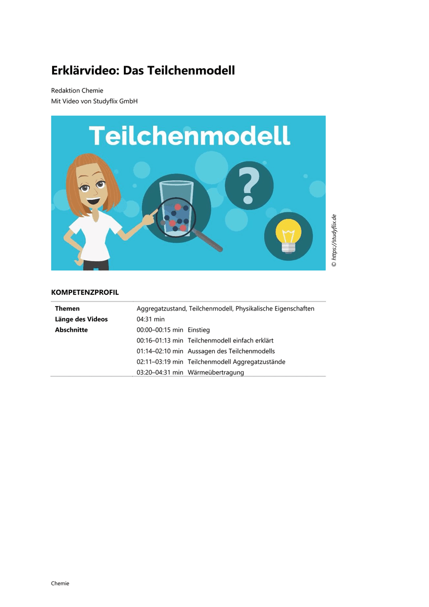 Erklärvideo: Teilchenmodell