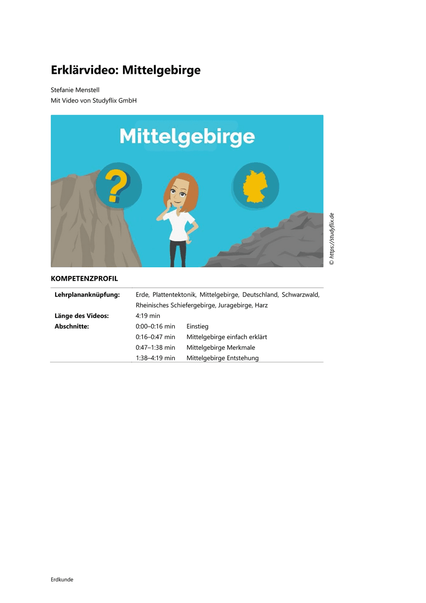 Lernen & Üben: Mittelgebirge