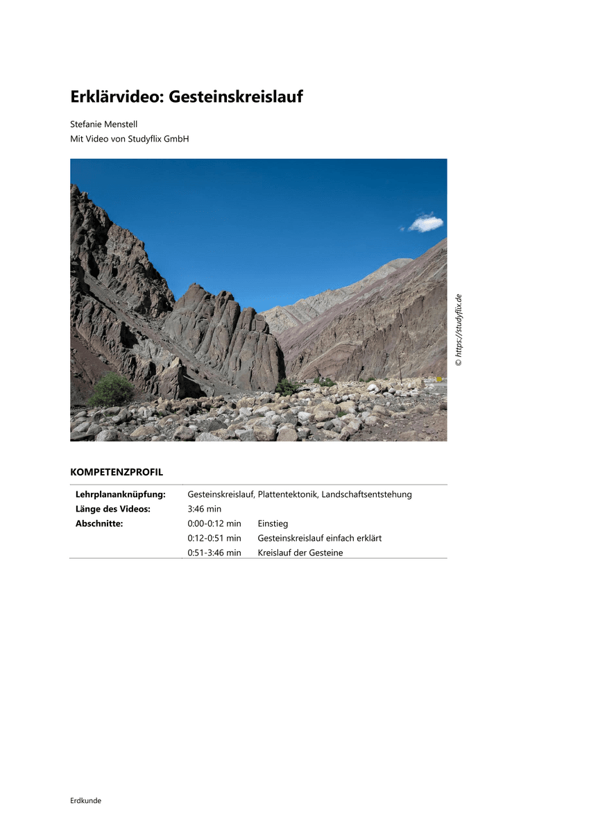 Erklärvideo: Gesteinskreislauf