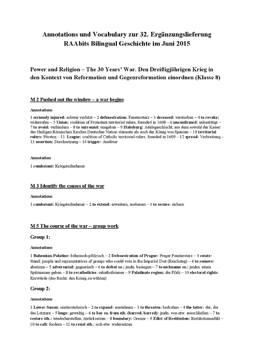 Annotationen zu allen Materialien der 32. Ergänzungslieferung