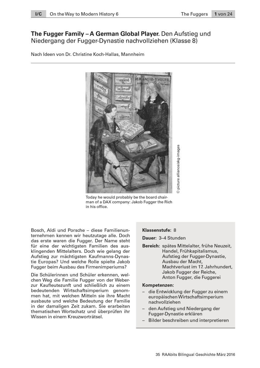 The Fugger Family - A German Global Player