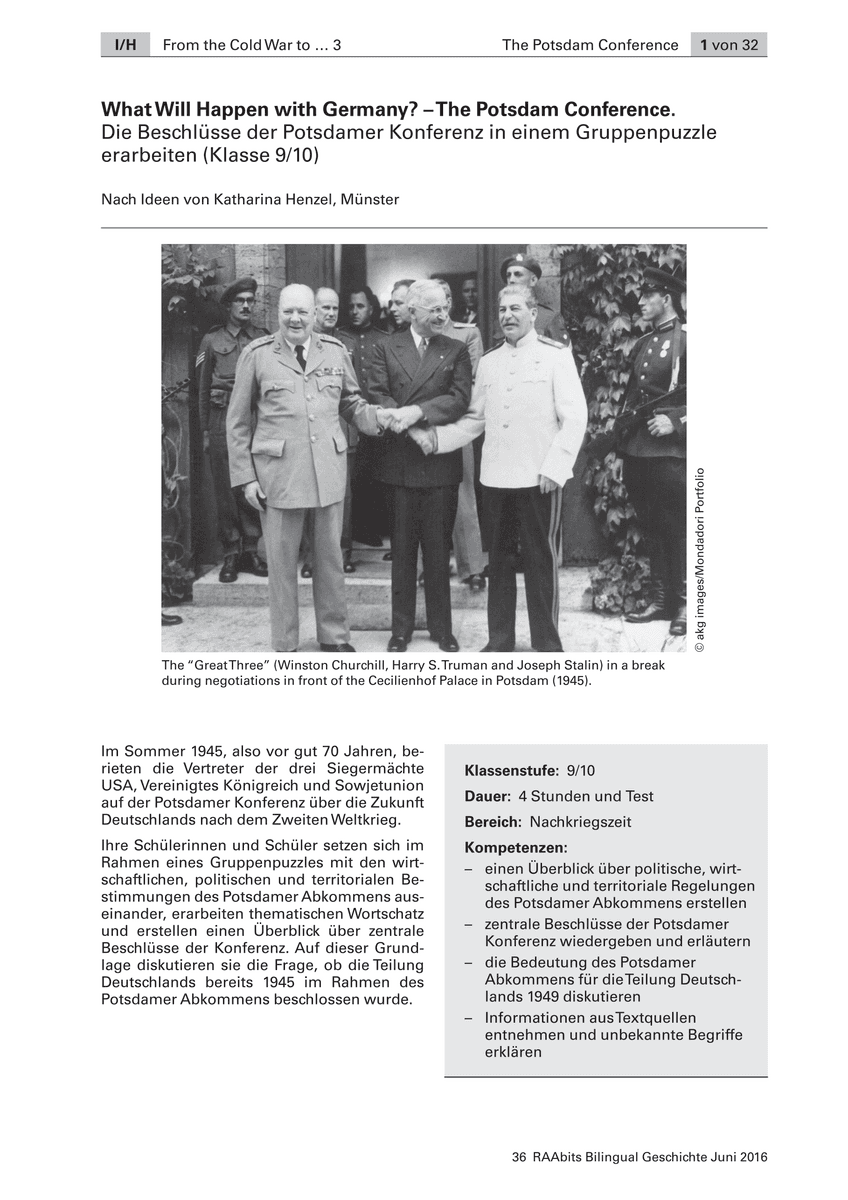 What Will Happen with Germany? – The Potsdam Conference