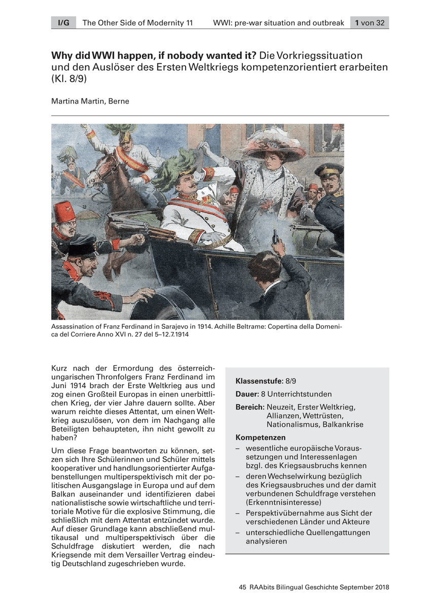 Why did WWI happen, if nobody wanted it?