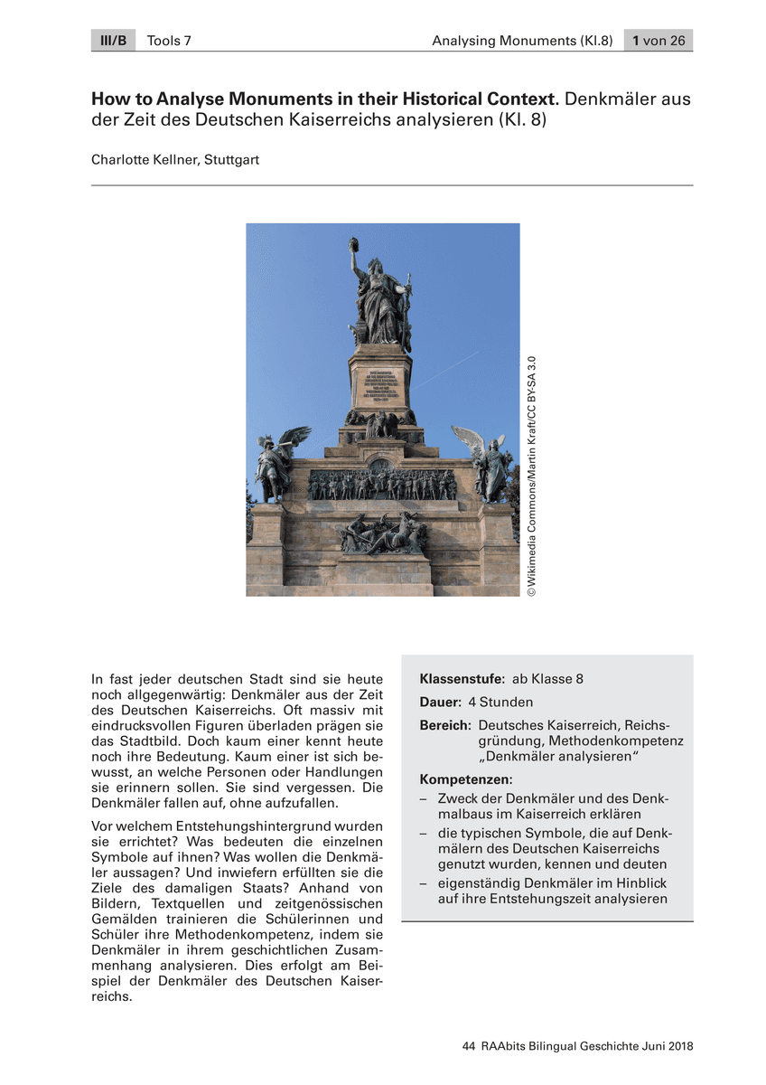 How to Analyse Monuments in their Historical Context