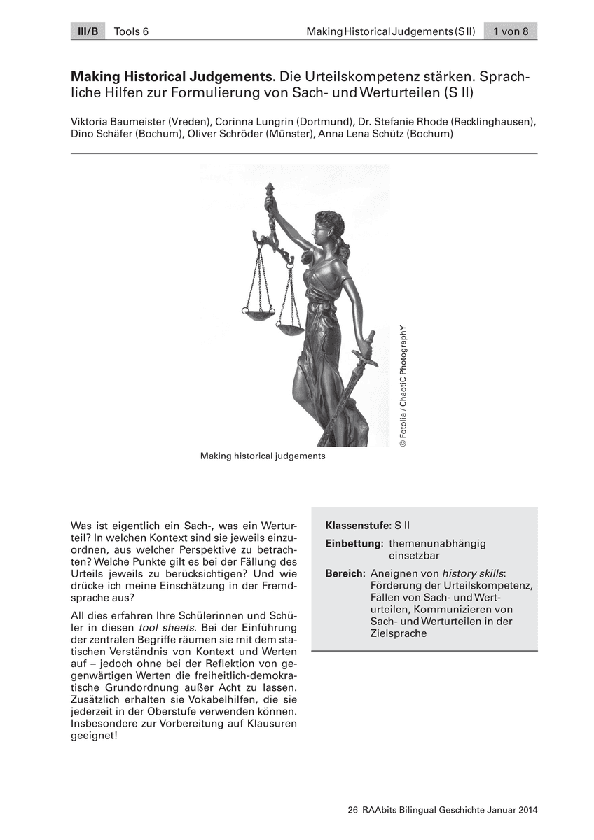 Making Historical Judgements