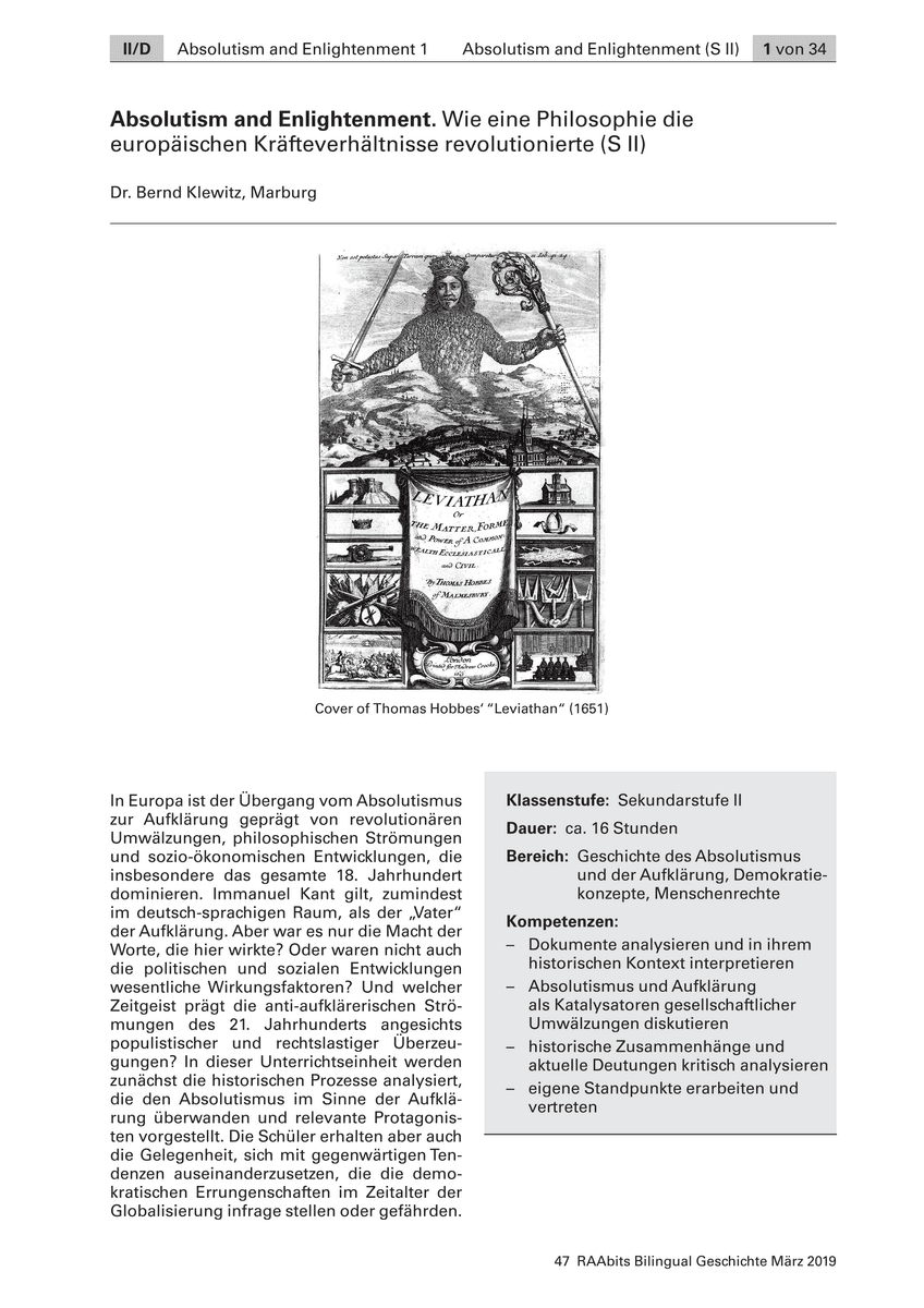 Absolutism and Enlightenment