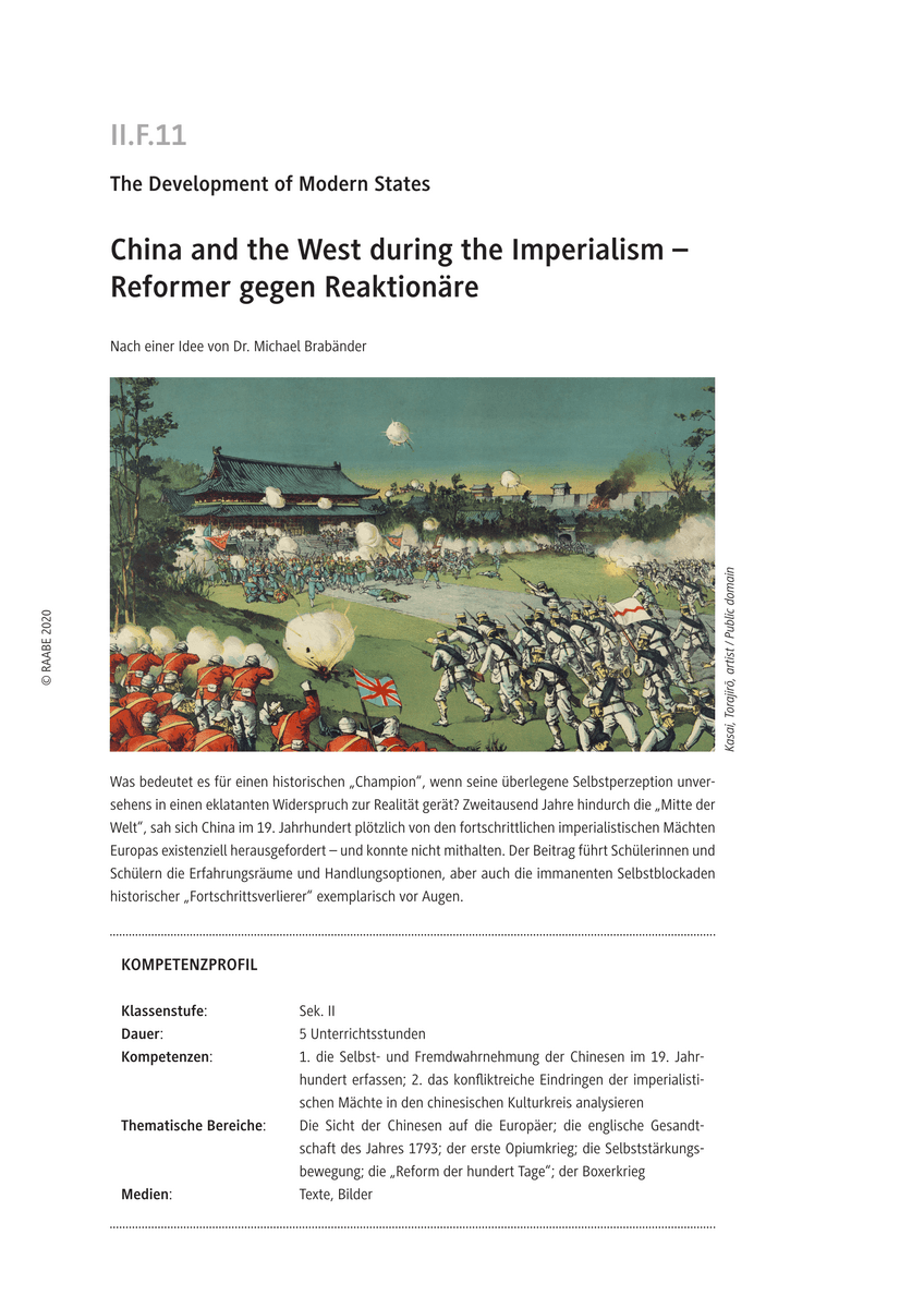 China and the West during the Imperialism