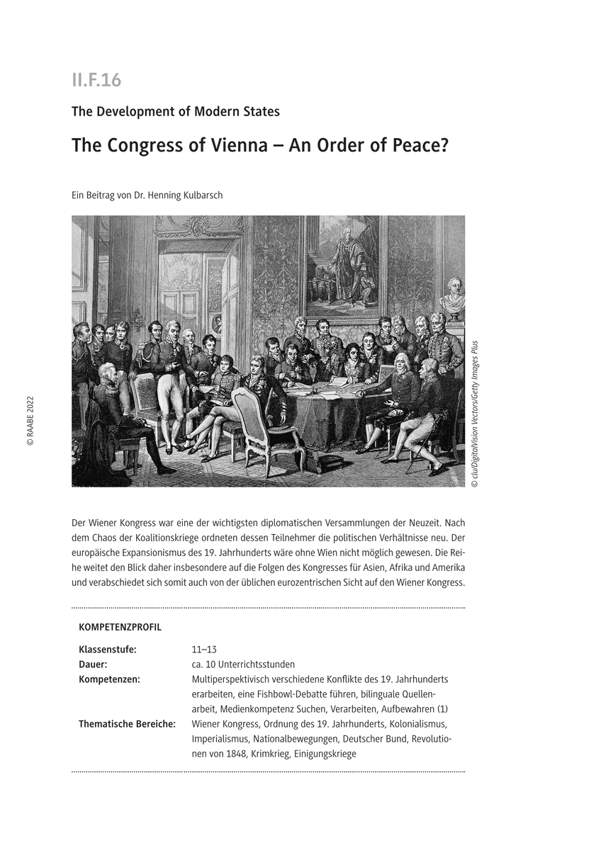 The Congress of Vienna