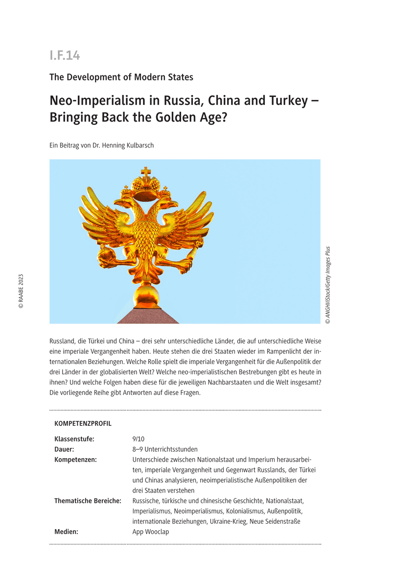 Neo-Imperialism in Russia, China and Turkey