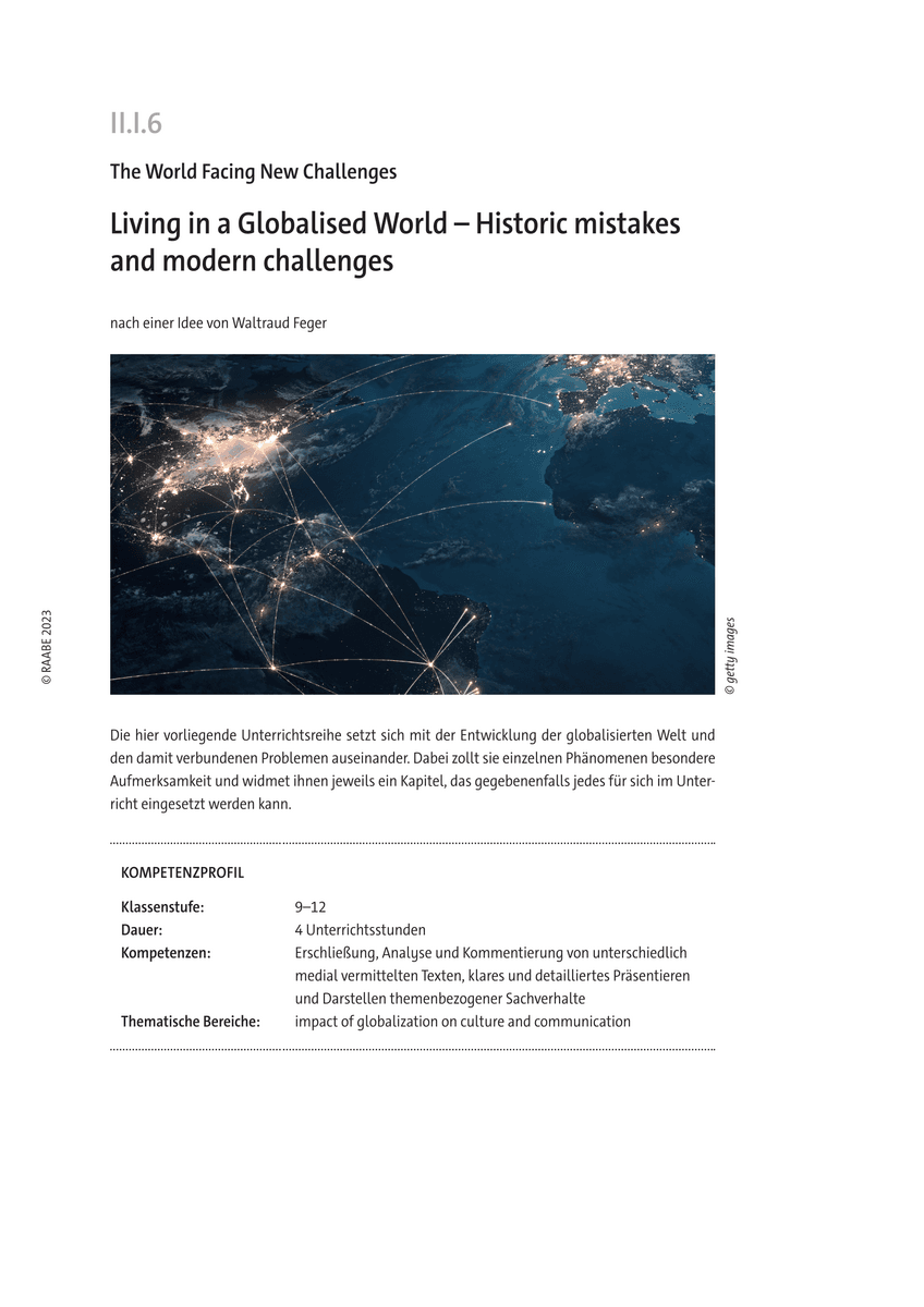Living in a Globalised World