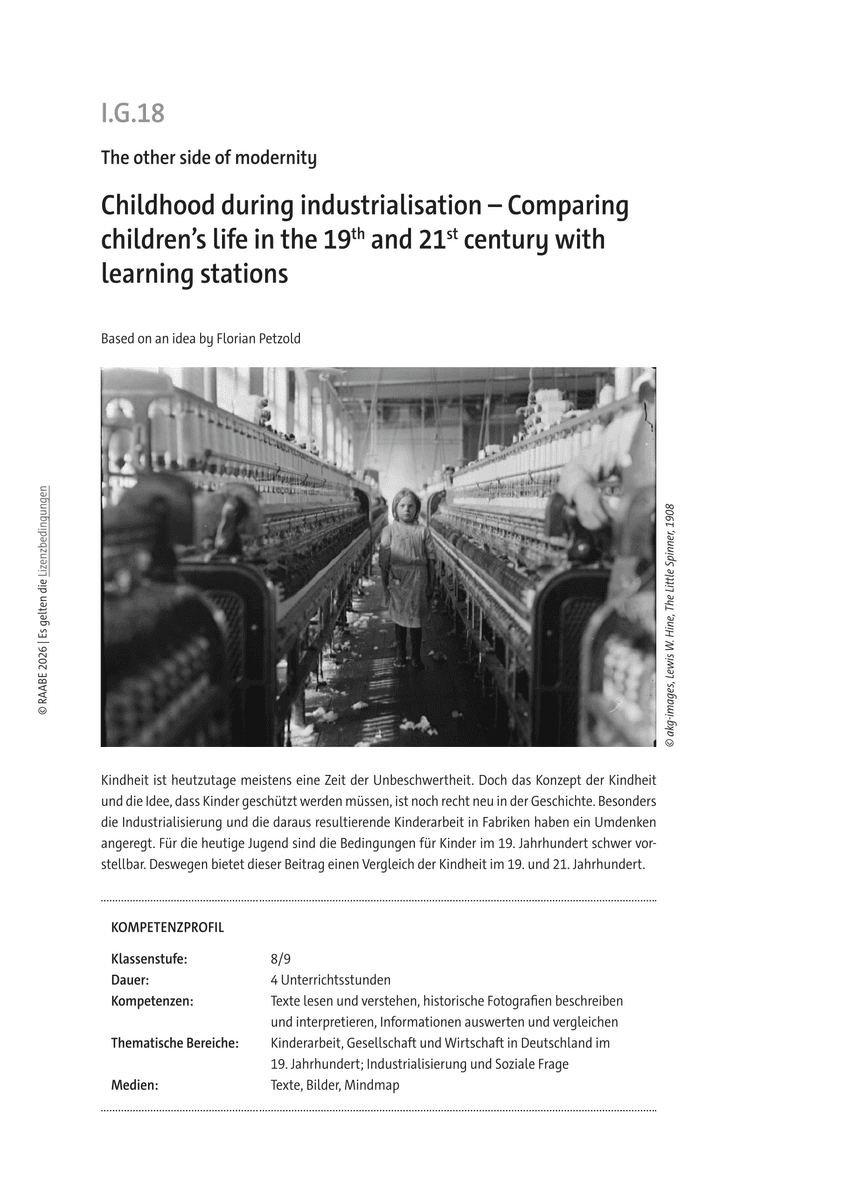 Childhood during industrialisation