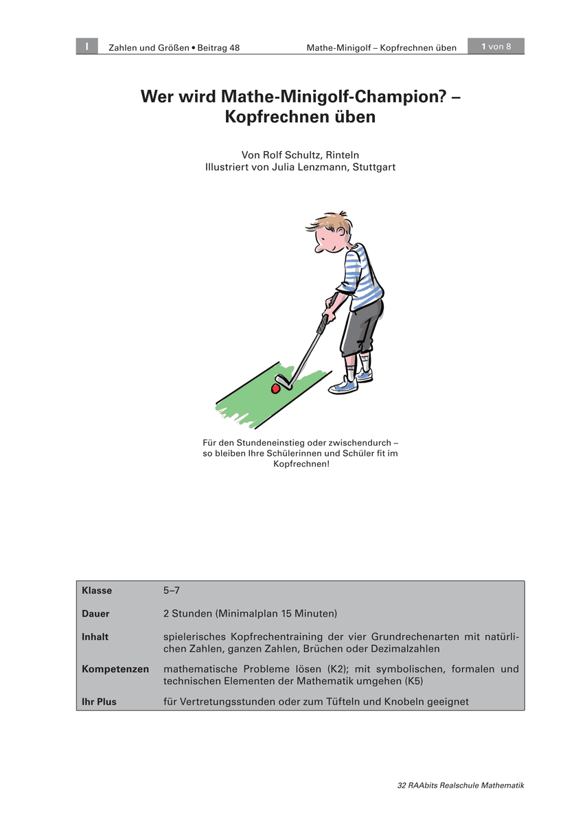 Wer wird Mathe-Minigolf-Champion?