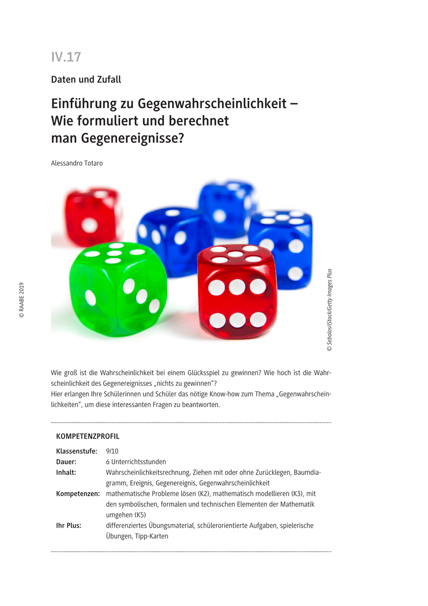 Einführung zu Gegenwahrscheinlichkeit