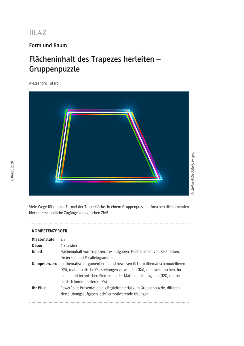 Flächeninhalt des Trapezes herleiten