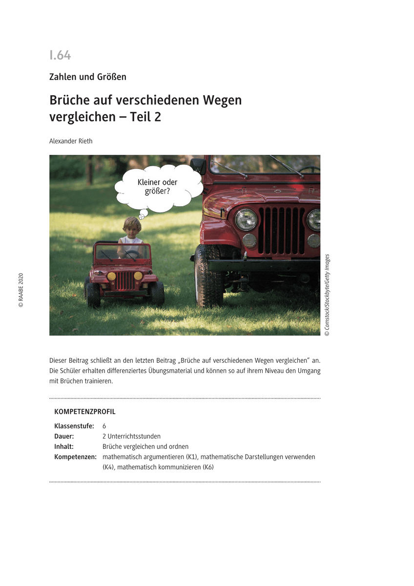 Brüche auf verschiedenen Wegen vergleichen