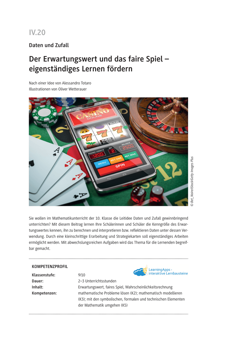 Der Erwartungswert und das faire Spiel