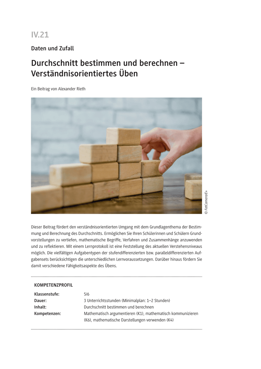Durchschnitt bestimmen und berechnen