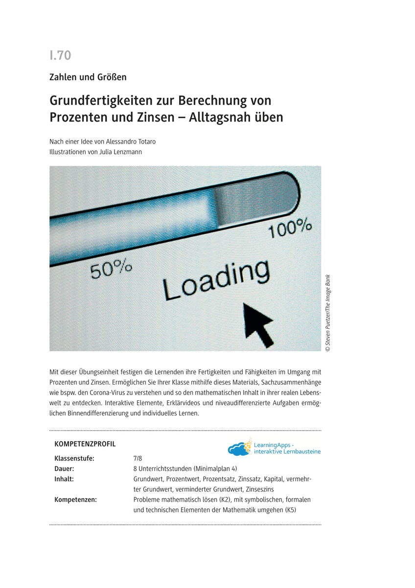 Grundfertigkeiten zur Berechnung von Prozenten und Zinsen