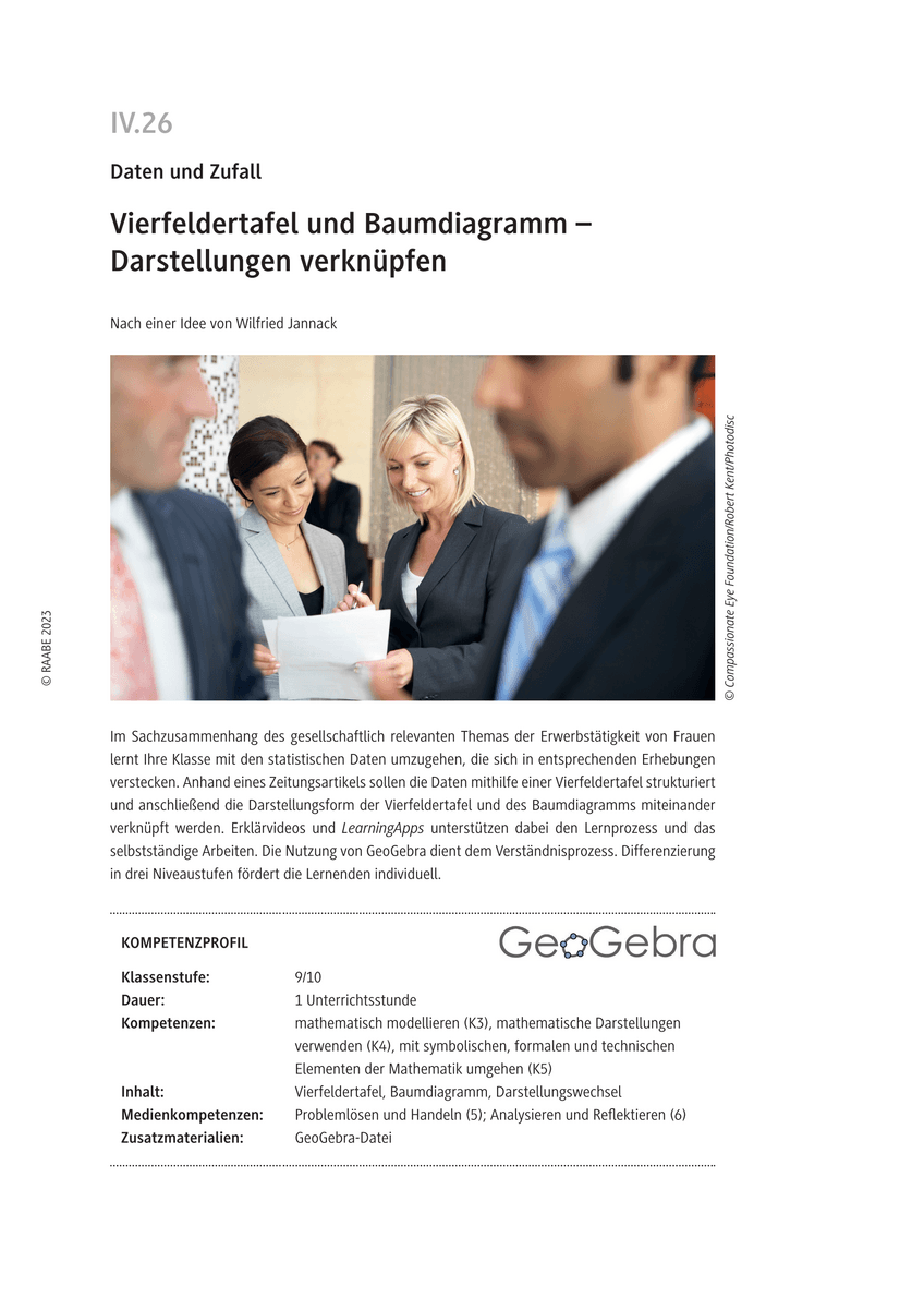 Vierfeldertafel und Baumdiagramm