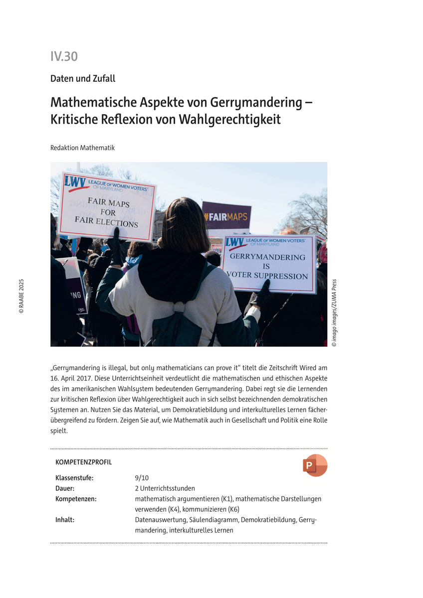 Mathematische Aspekte von Gerrymandering