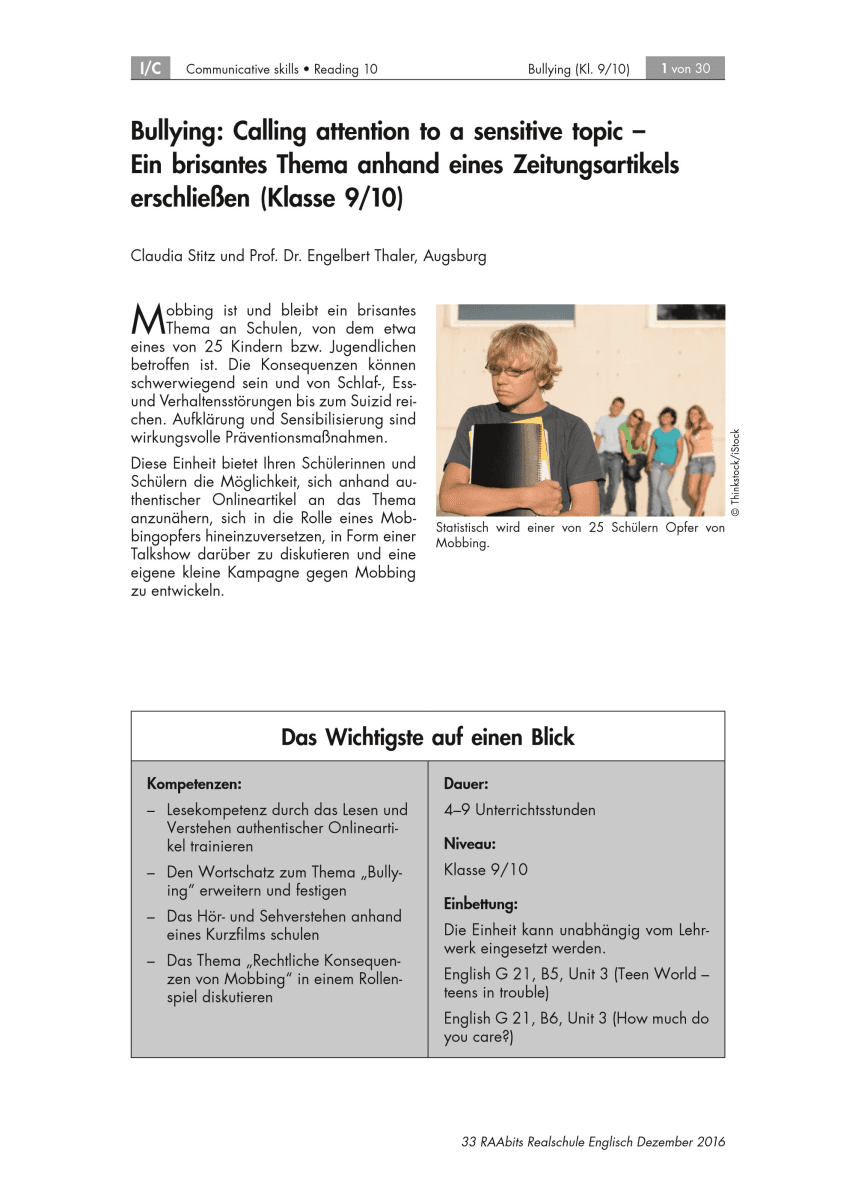 Bullying: Calling attention to a sensitive topic