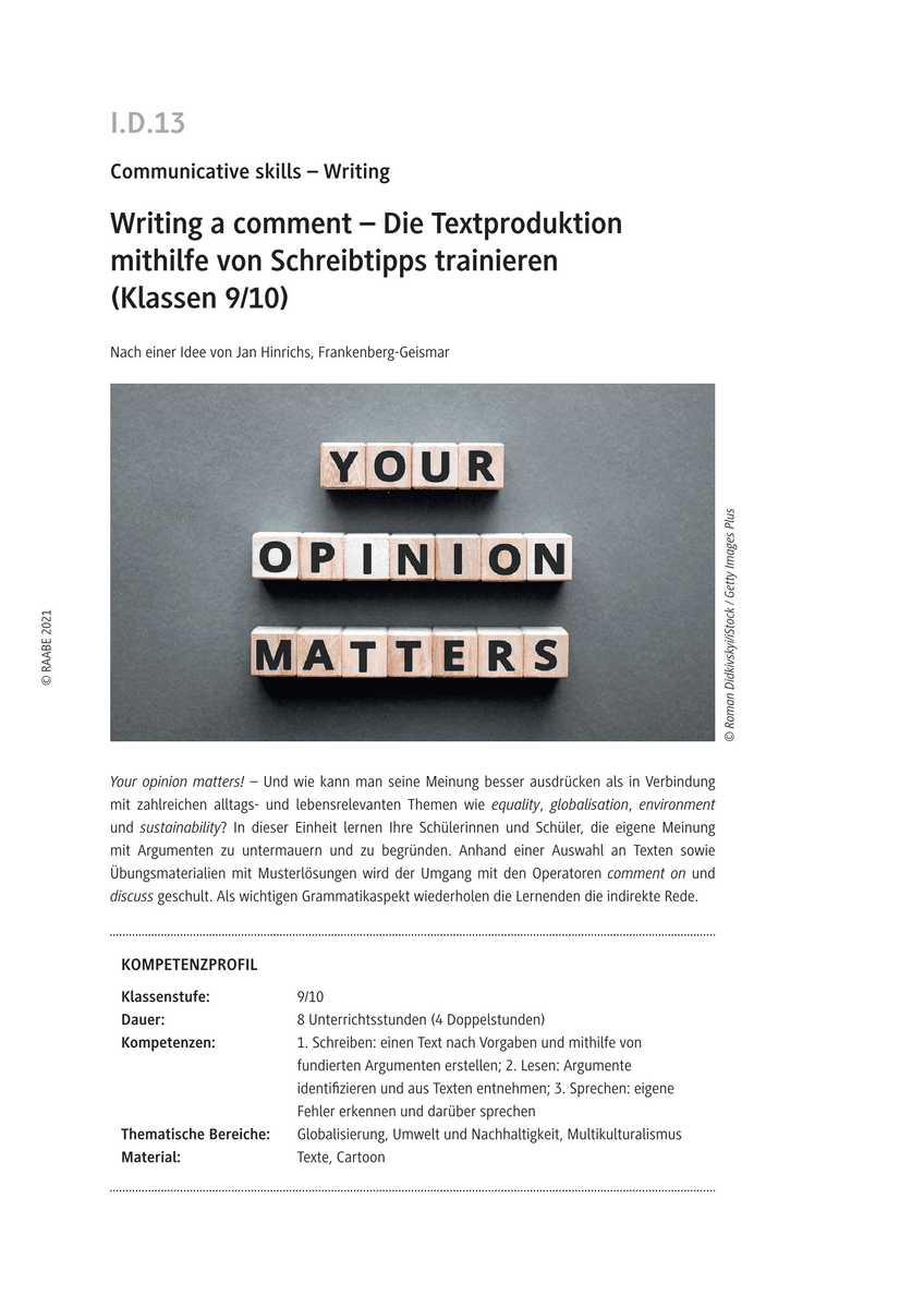 Writing a comment