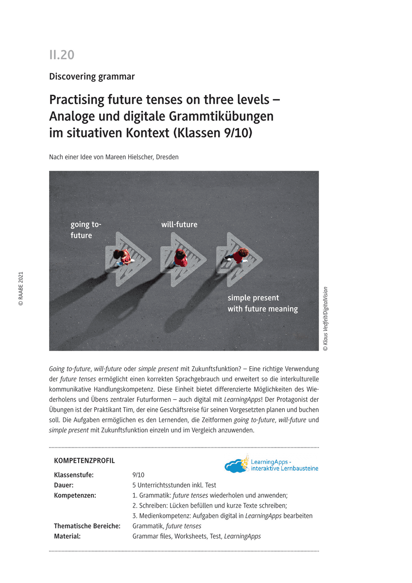 Practising future tenses on three levels