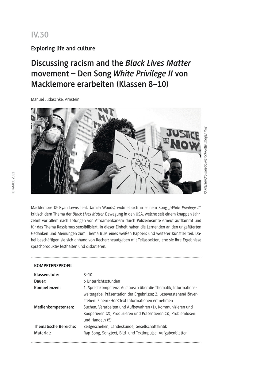 Discussing racism and the "Black Lives Matter" movement