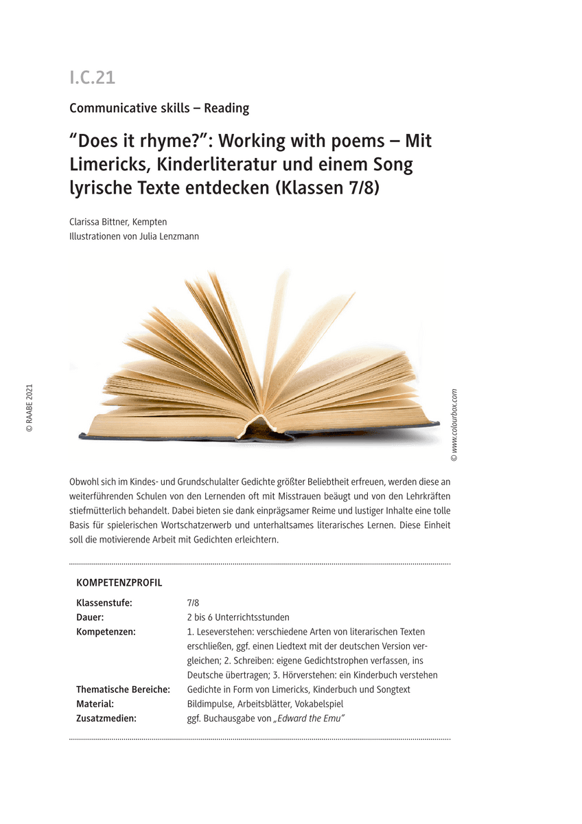 "Does it rhyme?": Working with poems