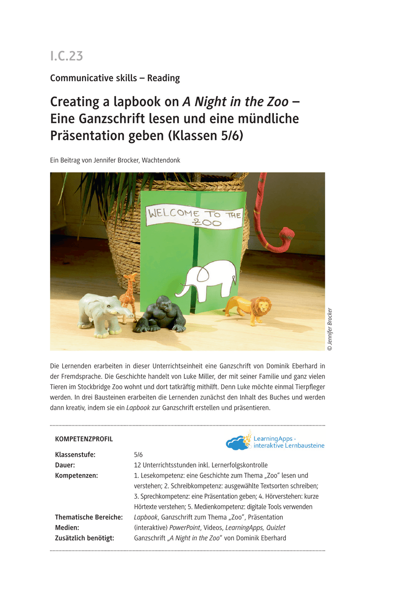 Creating a lapbook on A Night in the Zoo