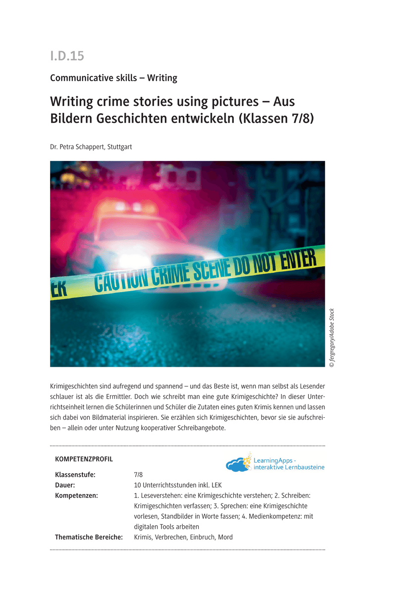 Writing crime stories using pictures