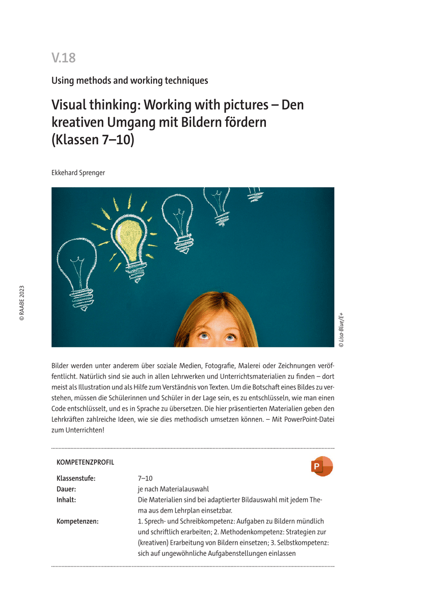 Visual thinking: Working with pictures